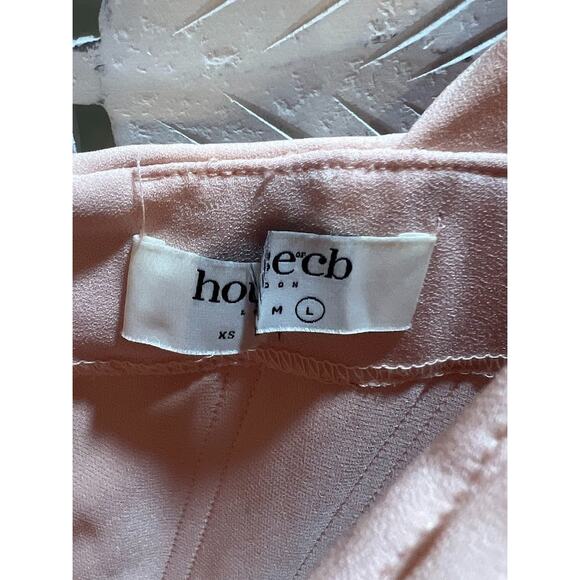 House of CB Micaela Blush Pink Draped Corset Midi Dress Size Large - Picture 5 of 8